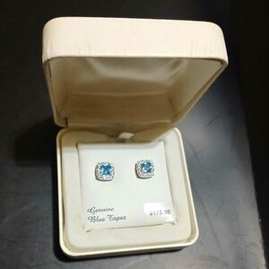 Genuine Blue Topaz earrings